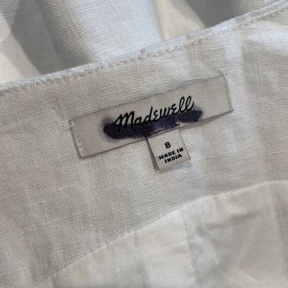 Madewell Women's Sz 8 Scoopneck Cutaway Vest Salt White Linen Slim NV834 - Picture 5 of 11